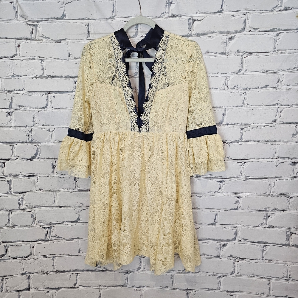 Free People Gilded Lace Mini Dress - Picture 2 of 8